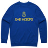 She Hoops Crewneck - Bright Royal/Yellow