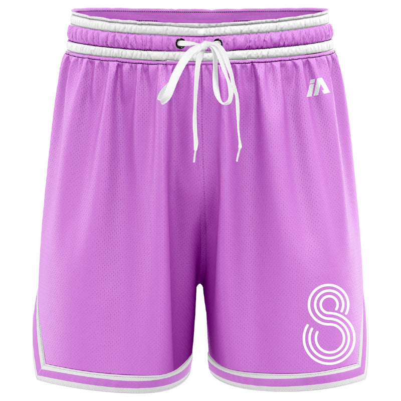 She Hoops Casual Basketball Shorts - Pink/White
