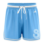 She Hoops Casual Basketball Shorts - Carolina Blue/White