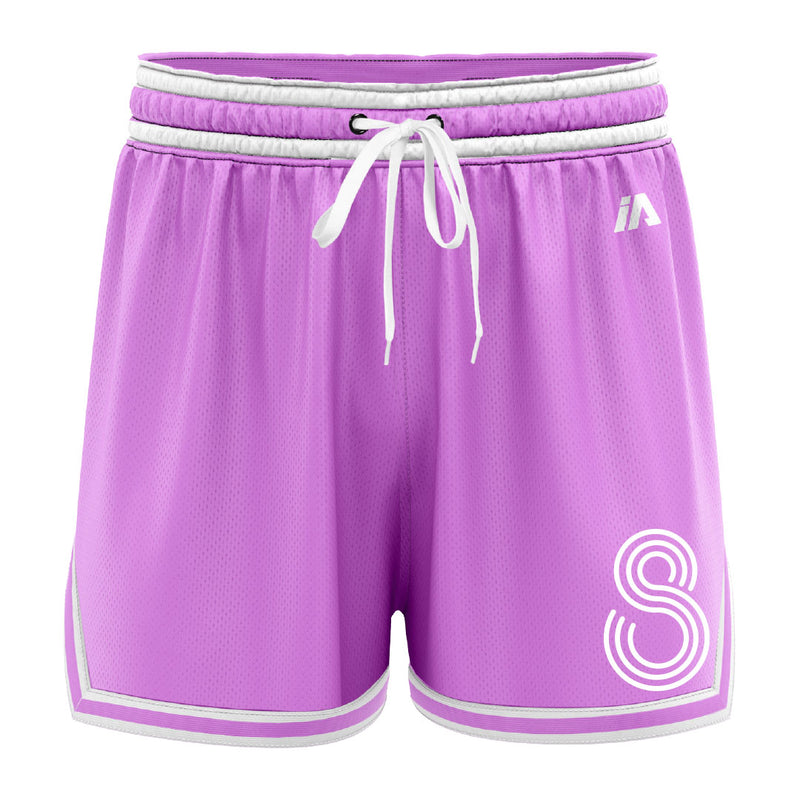 She Hoops Casual Basketball Shorts - Pink/White