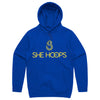 She Hoops Cotton Hoodie - Bright Royal/Yellow