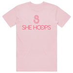 She Hoops Cotton Tee - Pink/Pink